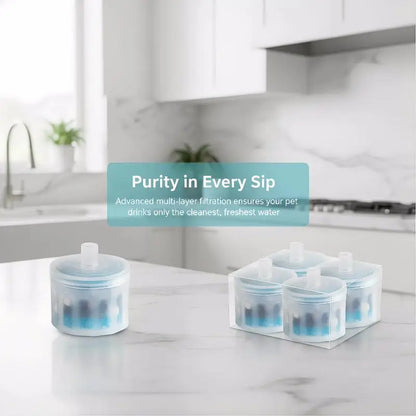Essential 5Pcs Cat Fountain Filters - Replacement for 1.3L Ceramic Pet Drinking Water Dispensers - Healthy Hydration Supplies