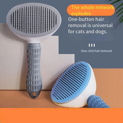 Dog Grooming Brush with Easy Clean Button, Pet Massage Comb for Effective Detangling and Hair Removal, Suitable for Dogs