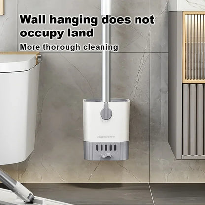 Toilet Brush Set With Holder, Wall Mounted Long Handle Toilet Brush Flexible Toilet Brush Bathroom Brush Cleaning Tools