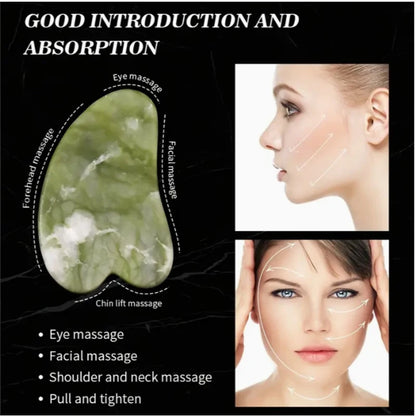 Natural Jade Scraping Board Roller Massager Law Tattoo Eye Beauty Bar Face Jade