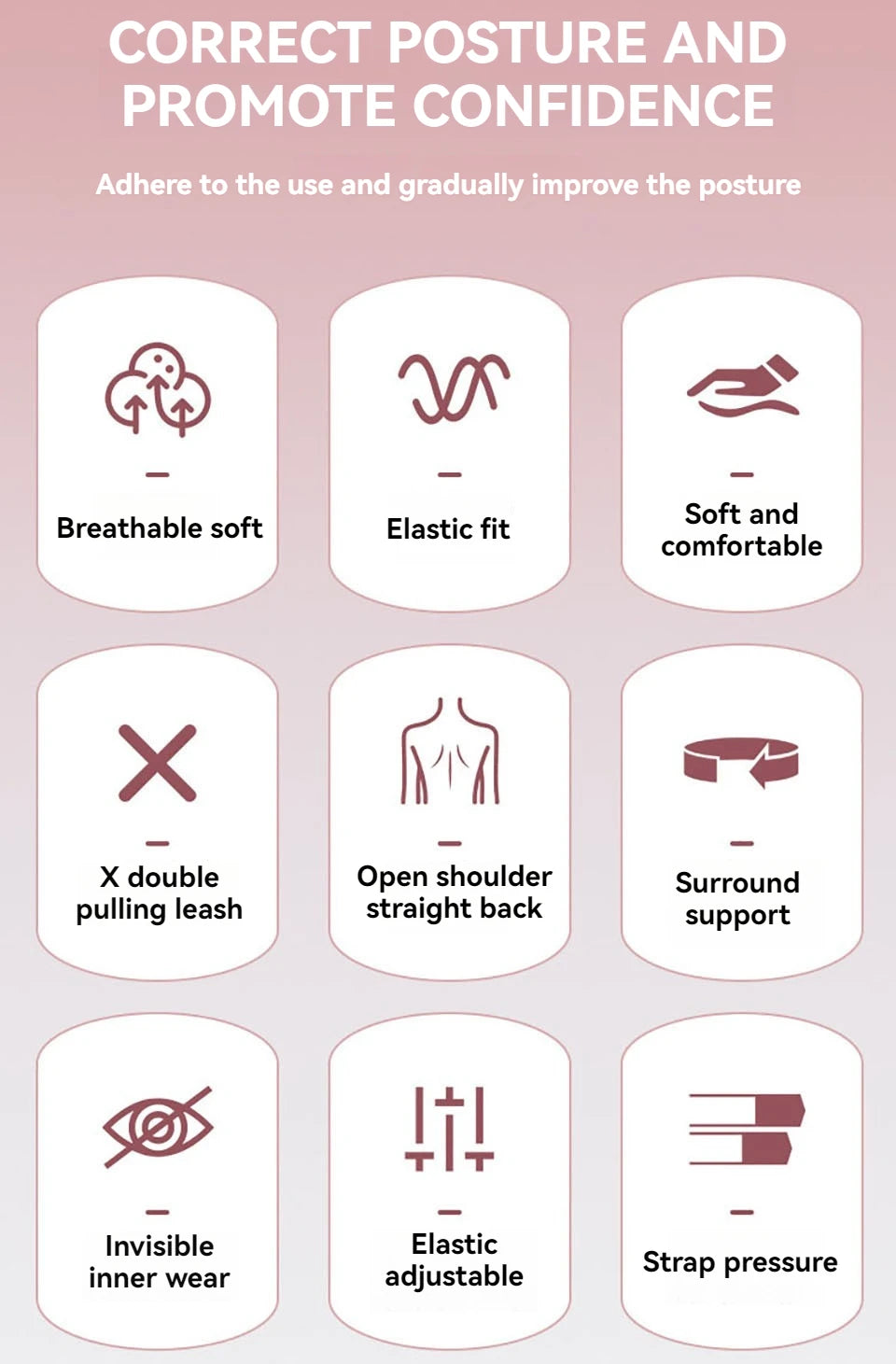 Adult Hunchback Corrector Invisible Back Straightening Stretching Straight Back Open Shoulder Lumbar Correction Belt Men Women