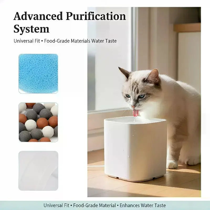 Essential 5Pcs Cat Fountain Filters - Replacement for 1.3L Ceramic Pet Drinking Water Dispensers - Healthy Hydration Supplies