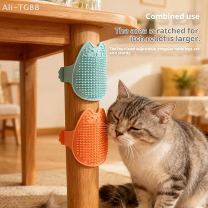 Cat Grooming Comb Dog Bath Brush Pet Grooming Shedding Soothing Massage Rubber Bristles Comb with Adjustable Ring Handle