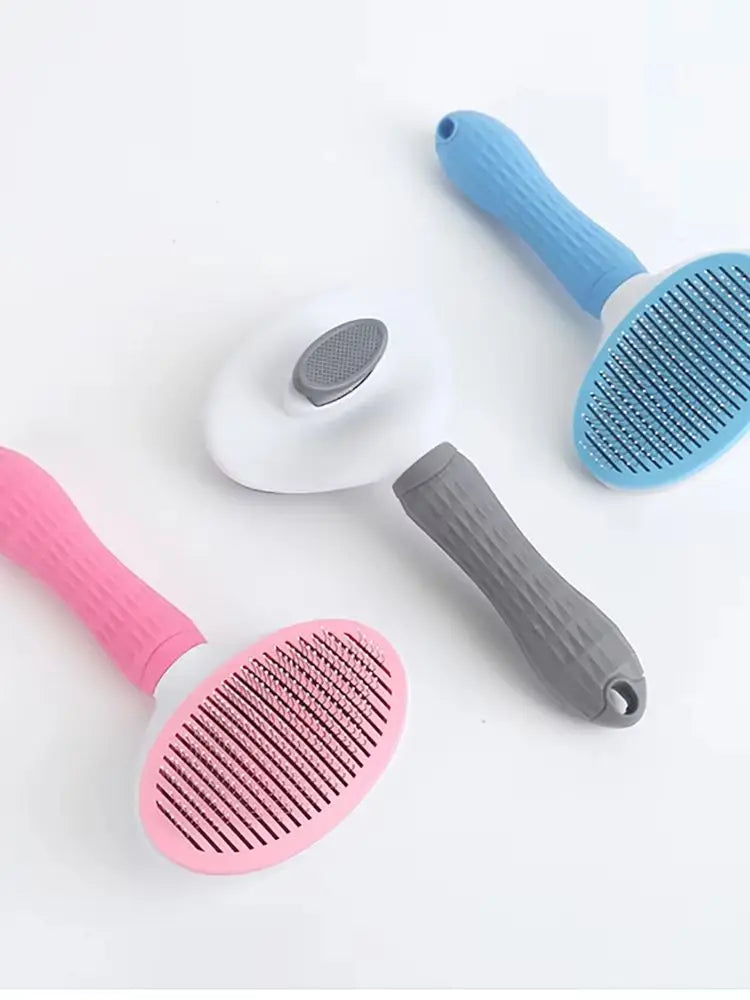 Dog Grooming Brush with Easy Clean Button, Pet Massage Comb for Effective Detangling and Hair Removal, Suitable for Dogs