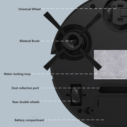 3 in 1 Sweeping Robot Vacuum Cleaner Mopping Smart Home USB Rechargeable Vacuum Mop Robot Sweep Floor Robot for Home Office