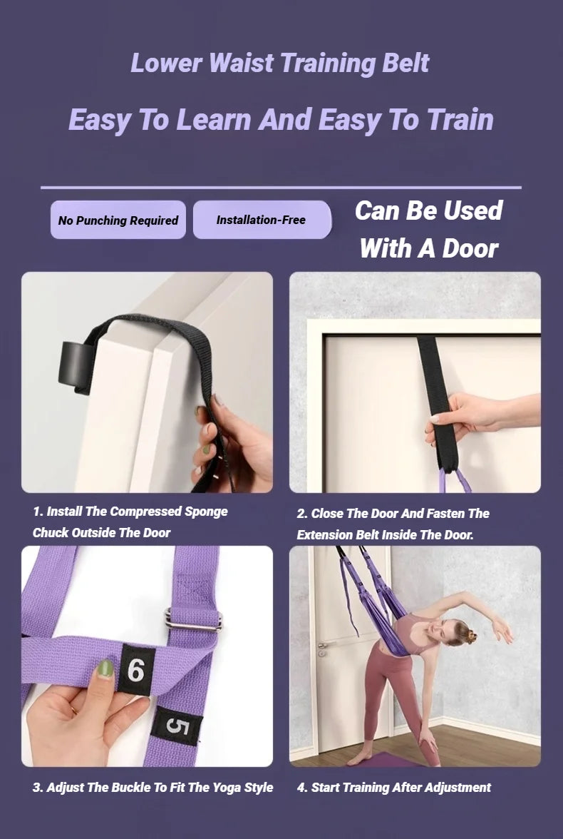 Adjustable Aerial Yoga Strap Pull Rope Women Hammock Stretch Leg Splits Trainer Female Gym Belt Swing Stretching Fitness