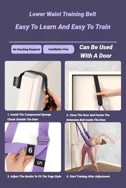 Adjustable Aerial Yoga Strap Pull Rope Women Hammock Stretch Leg Splits Trainer Female Gym Belt Swing Stretching Fitness