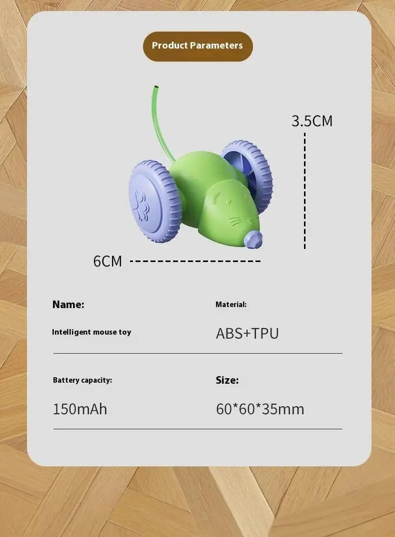 Electric Mouse Car Pet toys Interactive Cat Toy Rechargeable Automatic Teaser with Intelligent Obstacle Avoidance Pet Products