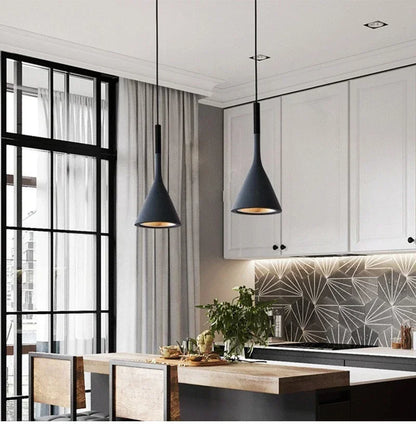 Modern LED pendant light in black and white E27 bedroom table dining room hanging light lampshade home cabinet suitable for