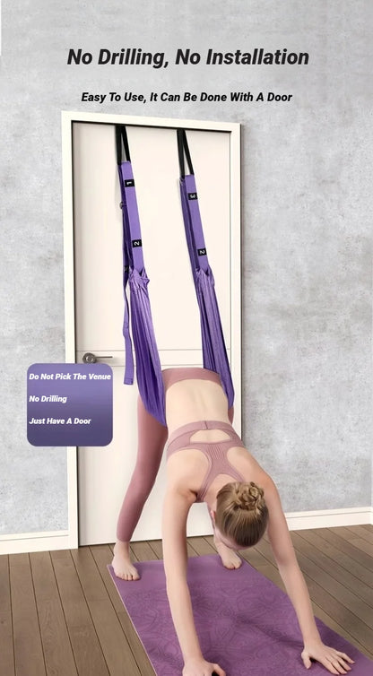 Adjustable Aerial Yoga Strap Pull Rope Women Hammock Stretch Leg Splits Trainer Female Gym Belt Swing Stretching Fitness