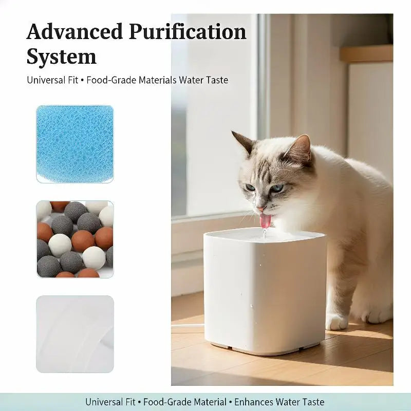 Essential 5Pcs Cat Fountain Filters - Replacement for 1.3L Ceramic Pet Drinking Water Dispensers - Healthy Hydration Supplies
