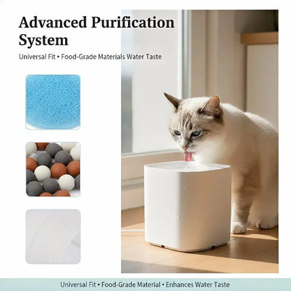 Essential 5Pcs Cat Fountain Filters - Replacement for 1.3L Ceramic Pet Drinking Water Dispensers - Healthy Hydration Supplies