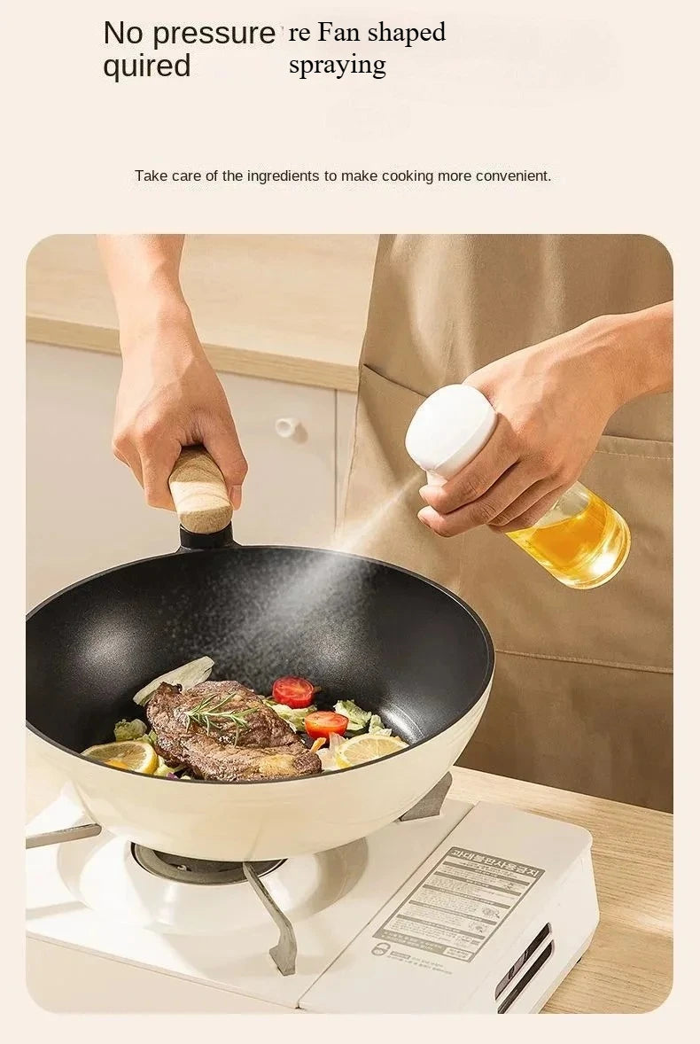 1Pc 200/300/500 ML Oil Spray Pot Kitchen Household Edible Olive Oil Spray Bottle Atomized Misty Oil Tank Air Fryer Spray Bottle