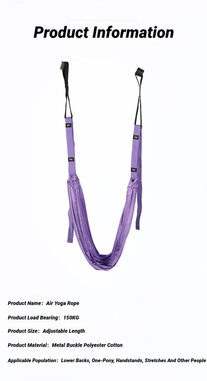 Adjustable Aerial Yoga Strap Pull Rope Women Hammock Stretch Leg Splits Trainer Female Gym Belt Swing Stretching Fitness
