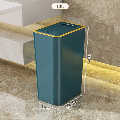 Odor Proof Trash Can with One-Touch Modern Design Durable Plastic Bathroom Kitchen Bin Space Saving Leakproof