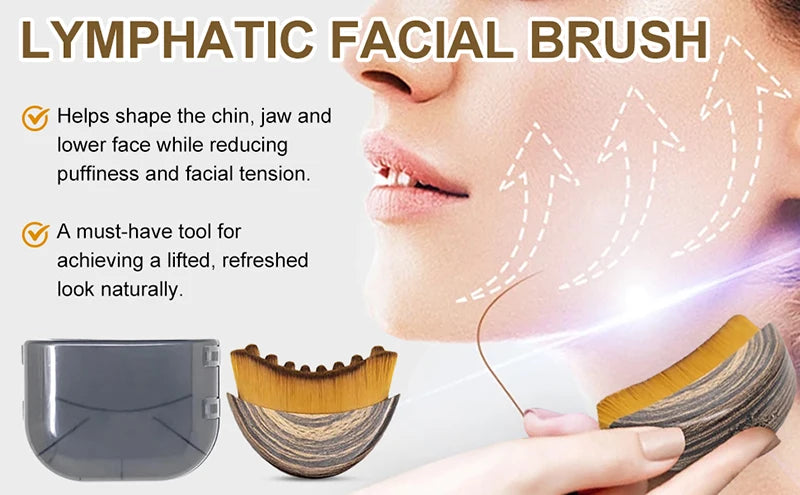 Lymphatic Contour Face Brush, Lymphatic Drainage Massager Facial Massager Face Chin Skin Sculpting Tool for Face,Ergonomically