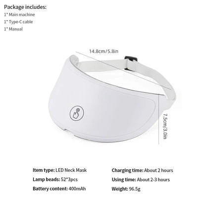 Wireless 7 Colors LED Face Beauty Machine Photon Facial Neck Skin Tighten Rejuvenation Facial Neck Mask