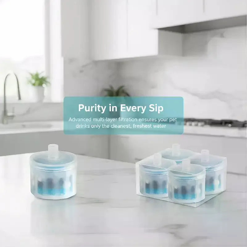 Essential 5Pcs Cat Fountain Filters - Replacement for 1.3L Ceramic Pet Drinking Water Dispensers - Healthy Hydration Supplies