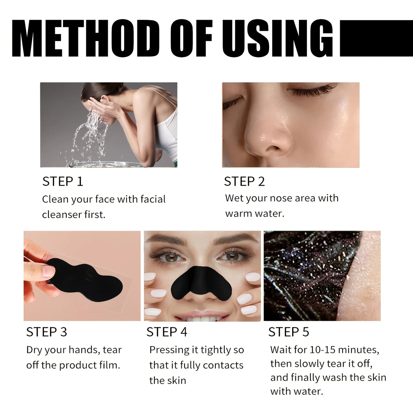 10/20/50/100 Pieces Deep Cleansing Nose Pores And Blackheads - Nose Cleaning Patch, Cleansing Facial Care Tool